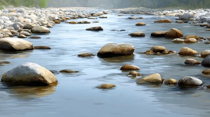 Obraz premium Calm water surface the tranquil surface of the water reflects the sky creating a peaceful and serene visual