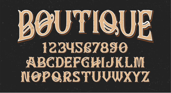 Vintage Wooden Alphabet Letters Display for Boutique Typography.