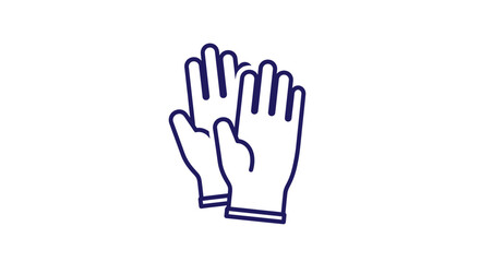 Fototapeta premium A minimalist line drawing of two raised hands with palms facing forward on a white background.