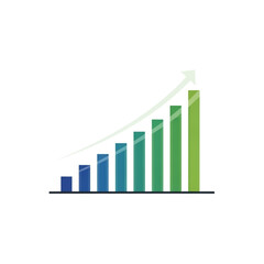 Colorful Bar Graph Showing Increasing Trend.