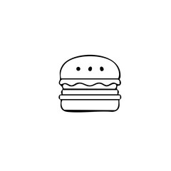 Fototapeta premium Fast food icon set, burger sandwich taco pizza hotdog coffee drink minimal food icons collection for restaurant menu and food delivery apps