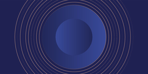 Background geometric shapes circle blue. Line orbit orange color. Galaxy and solar system pattern © sholeh