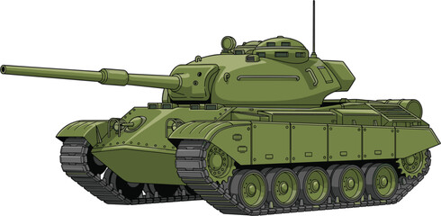 "Modern olive green military battle tank illustration with heavy armor, rotating turret, advanced weapon systems, defense technology, and educational armored warfare design resources" © Irin Akter