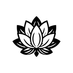 Fototapeta premium Bold Single Fill Silhouette – Lotus Flower (Symbol of Enlightenment) 