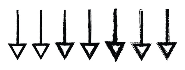 grunge arrow vector. grunge arrow brush.grunge arrow paint, Doodle crayon pencil direction element on blackboard background. Vector illustration, © Gfxgner