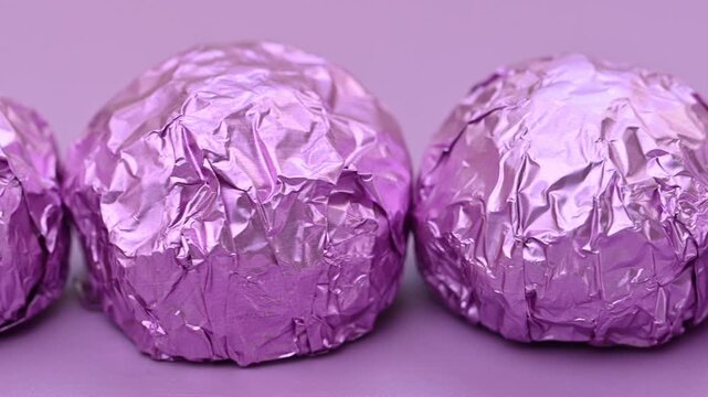 video of marzipan chocolates wrapped in foil