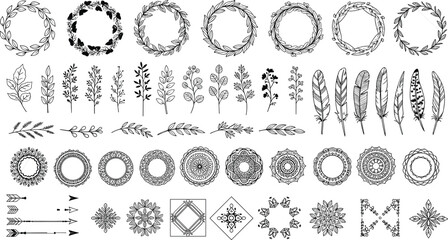 Black flower branch silhouette, minimalist botanical twig illustration, hand drawn nature element, spring floral icon, isolated on white background, design. (20 words) © Rahim 