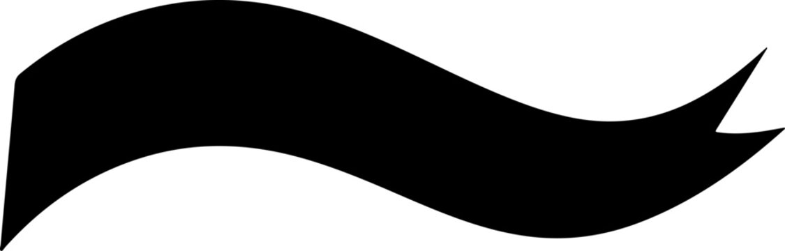 Black wavy banner ribbon for design and decoration