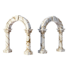 Obraz premium Elegant Decorative Stone Arches for Architectural and Interior Design Inspiration Isolated on transparent background