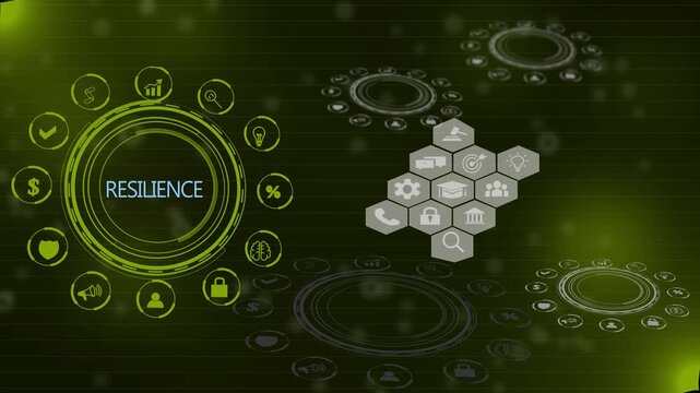 Resilience business for sustainable and inclusive growth concept. The ability to deal with adversity, continously adapt and accelerate disruptions, crises. Build resillience concept. 4k nvideo
