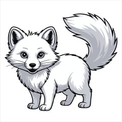 Obraz premium Vector illustration of a cute white fox