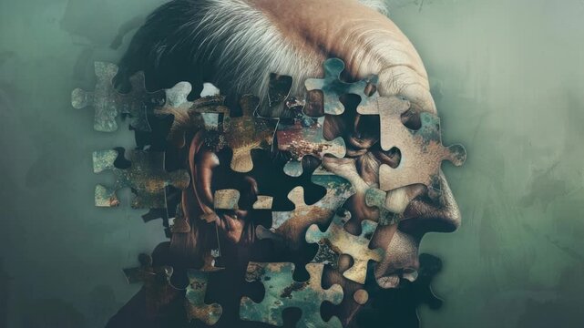 Video A person holding puzzle pieces in their mind, conveying thought and problem-solving