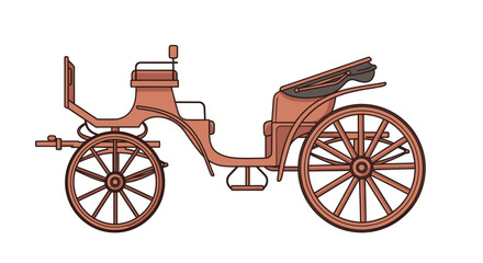 Fototapeta premium Vintage Carriage Illustration with Large Wheels.