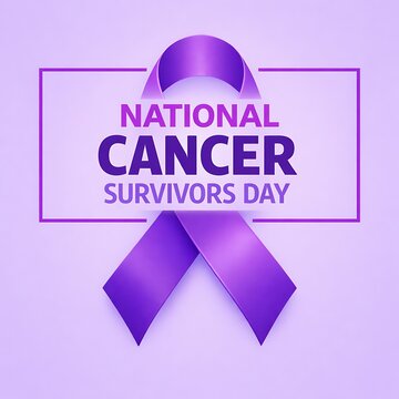 National cancer survivors day awareness ribbon