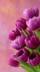 Obraz premium Soft blossoms: a celebration of feminine grace. Movie artwork. Vibrant bloom: tulips and daffodils on a gentle background. Drama poster. Poster graphics.
