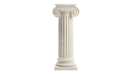 Naklejka premium Classical white ionic column pedestal standing alone isolated on transparent background