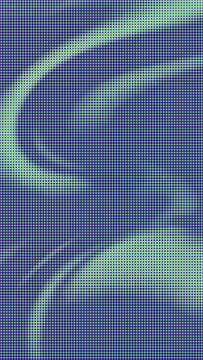 Halftone pattern with blue and green swirling curves abstract graphic design element texture background