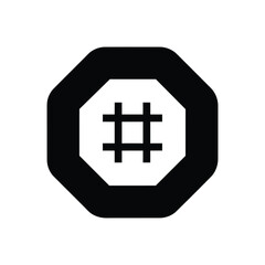 Fototapeta premium octagon frame with hash symbol emblem.