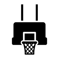Minimalist basketball hoop icon silhouette representing sports, competition, and achieving goals © Zyariss