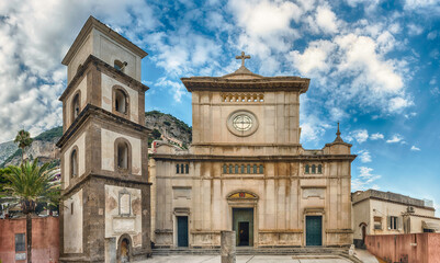 Obraz premium Church of Santa Maria Assunta, iconic landmark in Positano, Italy
