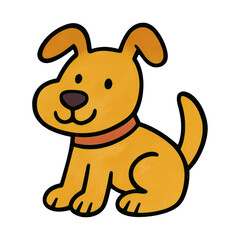 Obraz premium PNG Cute cartoon dog illustration.
