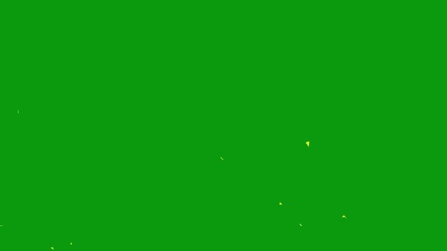 yellow color confetti celebration burst overlay on green screen overlay
