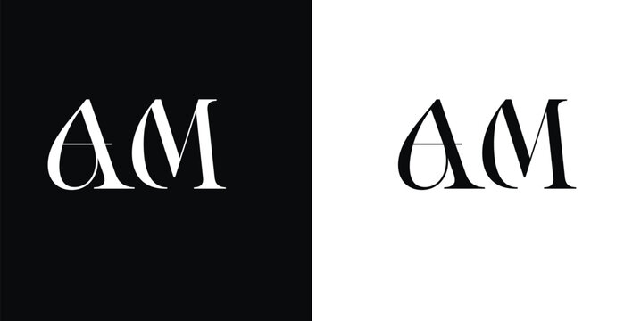 Elegant AM letter monogram logo vector