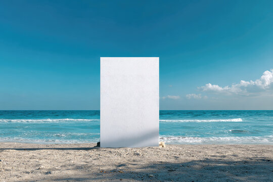 White blank empty in the sea  Banner display mock up Template for your Design Presentation.