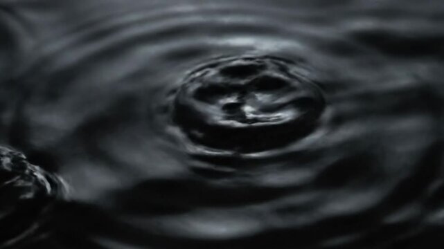 Ripples on Dark Water Surface Closeup.