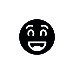 Obraz premium Black Smiling Face Emoji with Eyes.