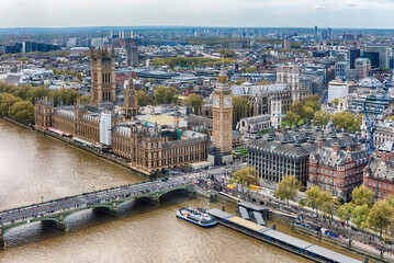 Westminster Bridge, Big Ben and the Parliament, London, England, UK