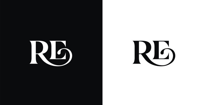 Elegant RE letter monogram logo vector