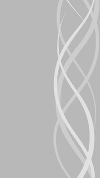 Elegant white and grey lines animate and weave together, forming a vertical abstract border. Clean, modern background with ample copy space for corporate presentations, titles, or sophisticated text.