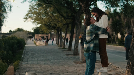 Loving Couple Embrace On Urban Sevilla Street