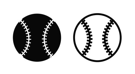 Two baseballs one filled and one outline a striking silhouette © MST