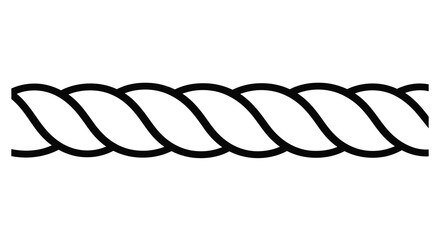 Abstract black rope design with a repeating wave pattern silhouette © MST