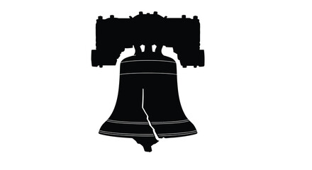 Liberty bell in a striking black silhouette © MST