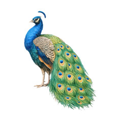 Obraz premium PNG Vibrant peacock illustration art