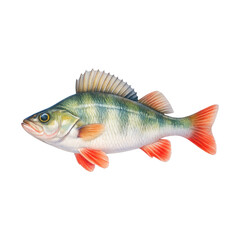 Obraz premium PNG Vibrant perch fish illustration.