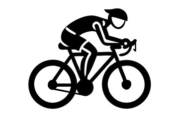 Obraz premium person cycling sport silhouette illustration for outdoor activity and fitness design