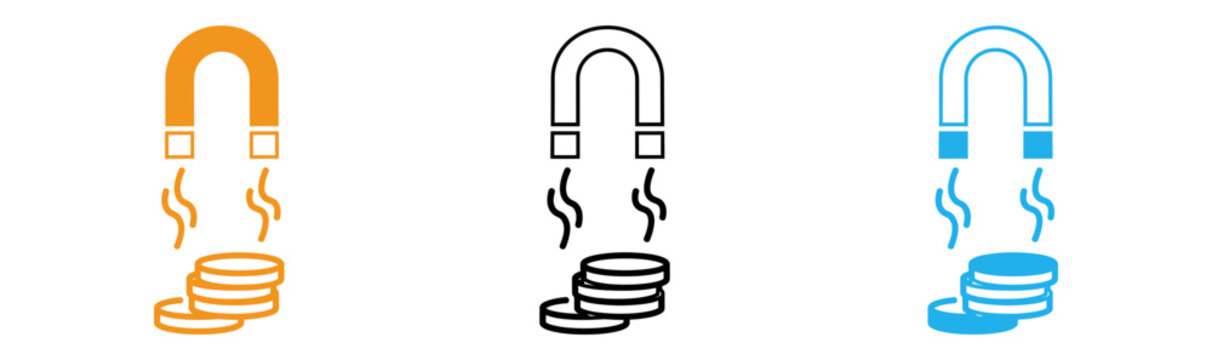 Magnetic attraction of coins in three colors