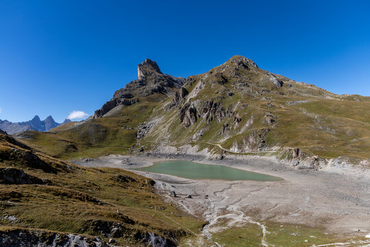 Alpine Grand Ban Lake in the Cerces massif, French alps