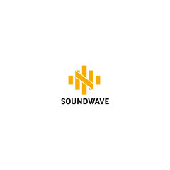 Obraz premium Orange Sound Wave Logo Design