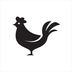  simple chicken icon illustration design, cute hen symbol © Humayun