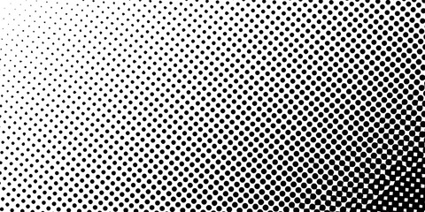 Dotted gradient vector illustration, white and black halftone background, horizontal seamless dotted lines, monochrome dots texture backdrop, retro effect. modern
