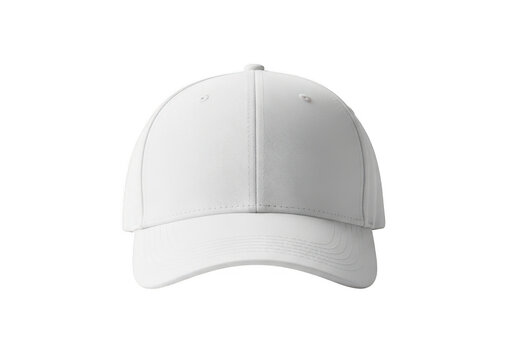 Minimalist white baseball cap isolated on transparent background