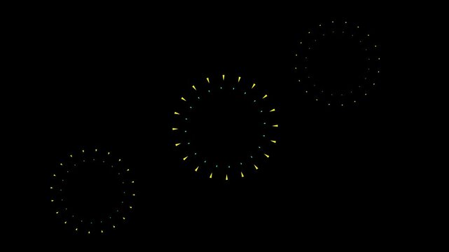 Circle Bursts And Sparks Animation on black Screen background. splash, Circle burst motion graphics colorful elements for explainer video with alpha channel. 2D Explosive Motion fireworks 4k