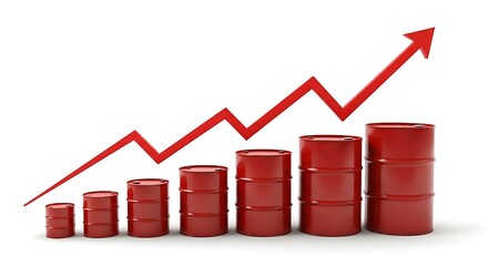 Fototapeta premium Increasing Trend of Oil Barrel Production Over Time