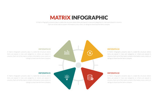 Modern Matrix Business Infographic Template with 4 Steps