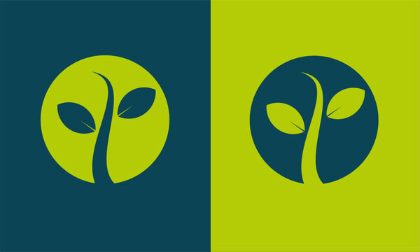 Green Nature Leaf Logo Eco Organic Natural Brand Identity Vector
